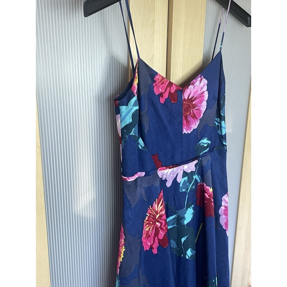 Banana Republic Women's Sz 2 Blue Red Tropical Floral Dress Party Resort Career - Picture 3 of 6